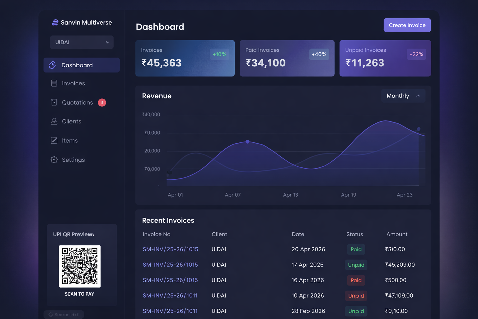 Billing Software with Dynamic UPI QR
